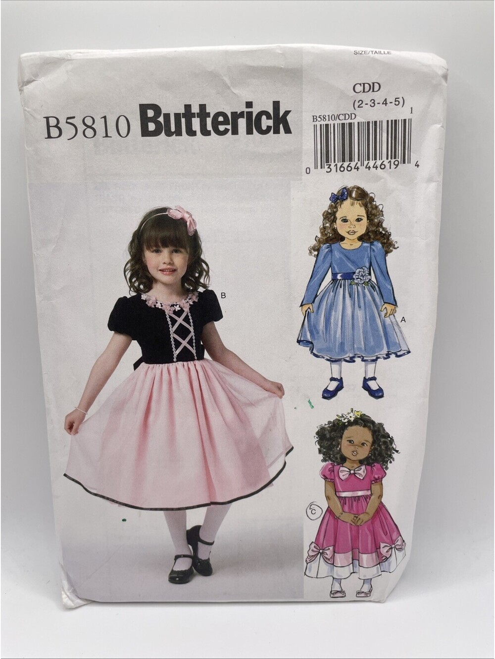 New Butterick Sewing pattern #5810 CDD Childrens Dress size 2 - 5 Sew